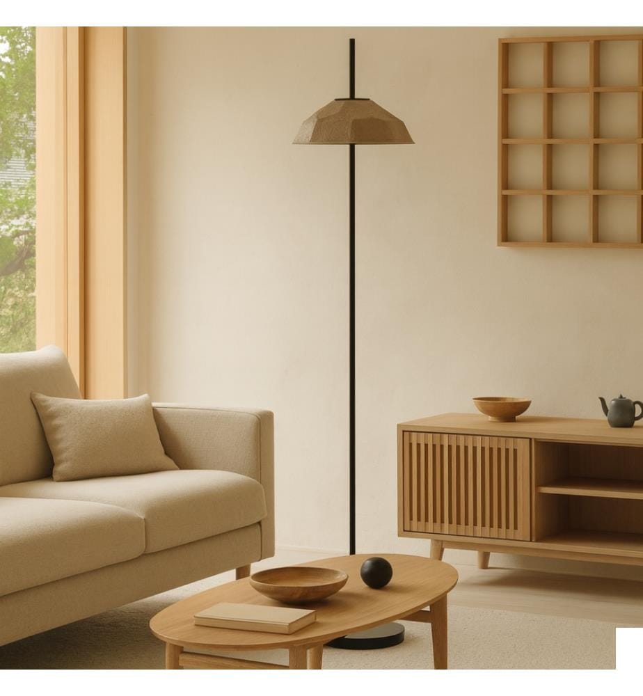 Lampadaire Egg 34 x 34 x 160 cm - Gris et Noir