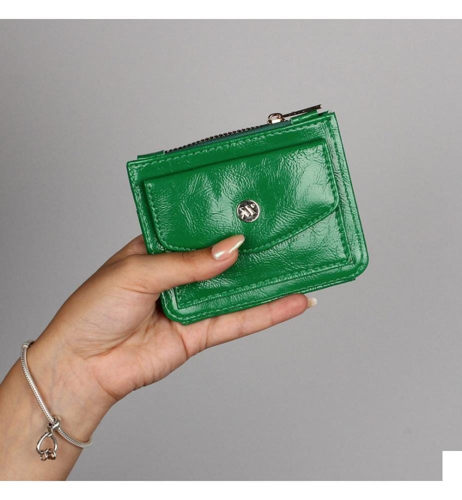 Portefeuille en cuir vert