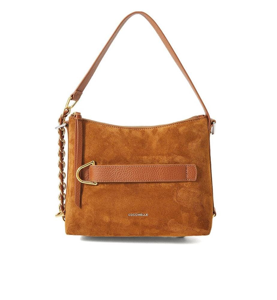 Sac à Bandoulière Gretel - à main en cuir suédé - Cognac
