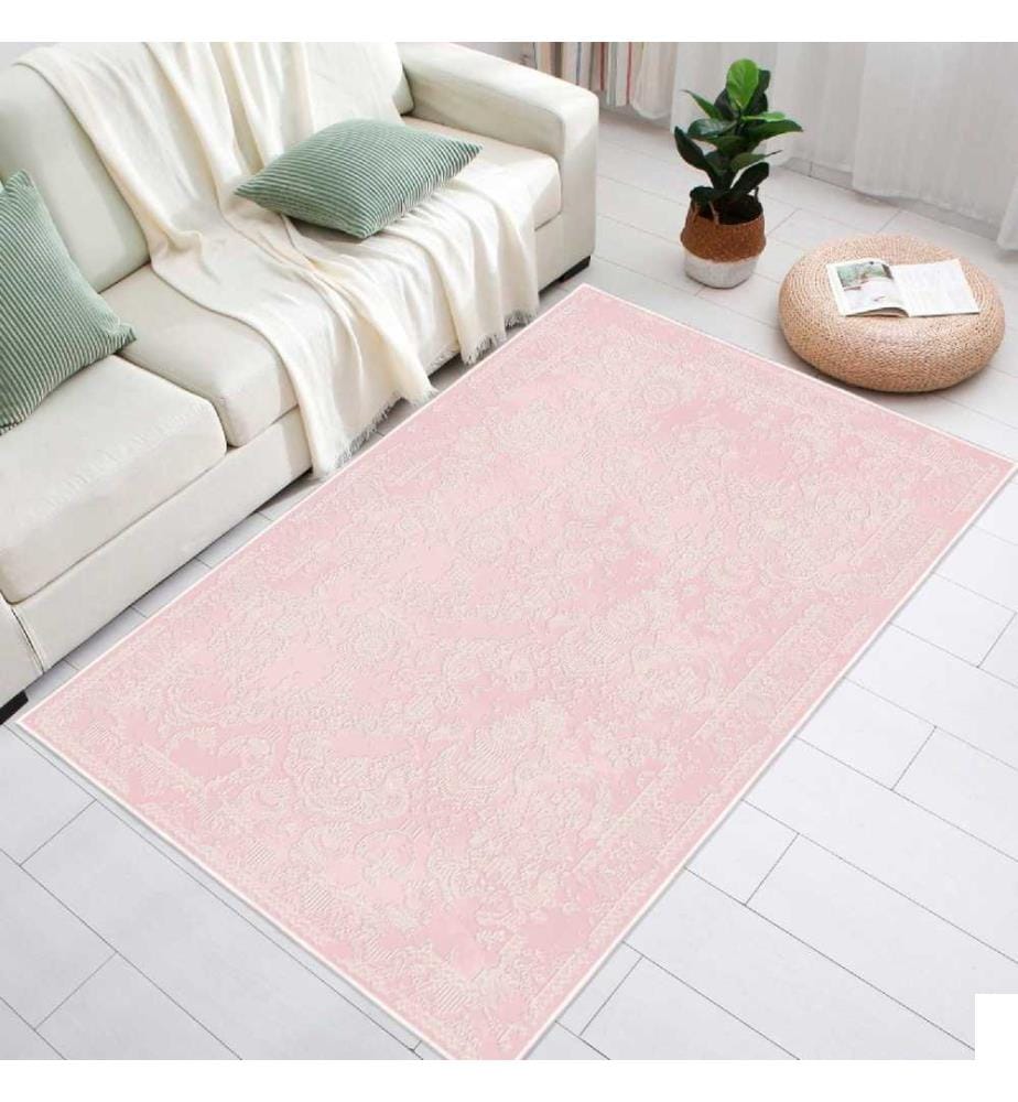 Tapis, rose, 100% coton, 90 x 180 cm