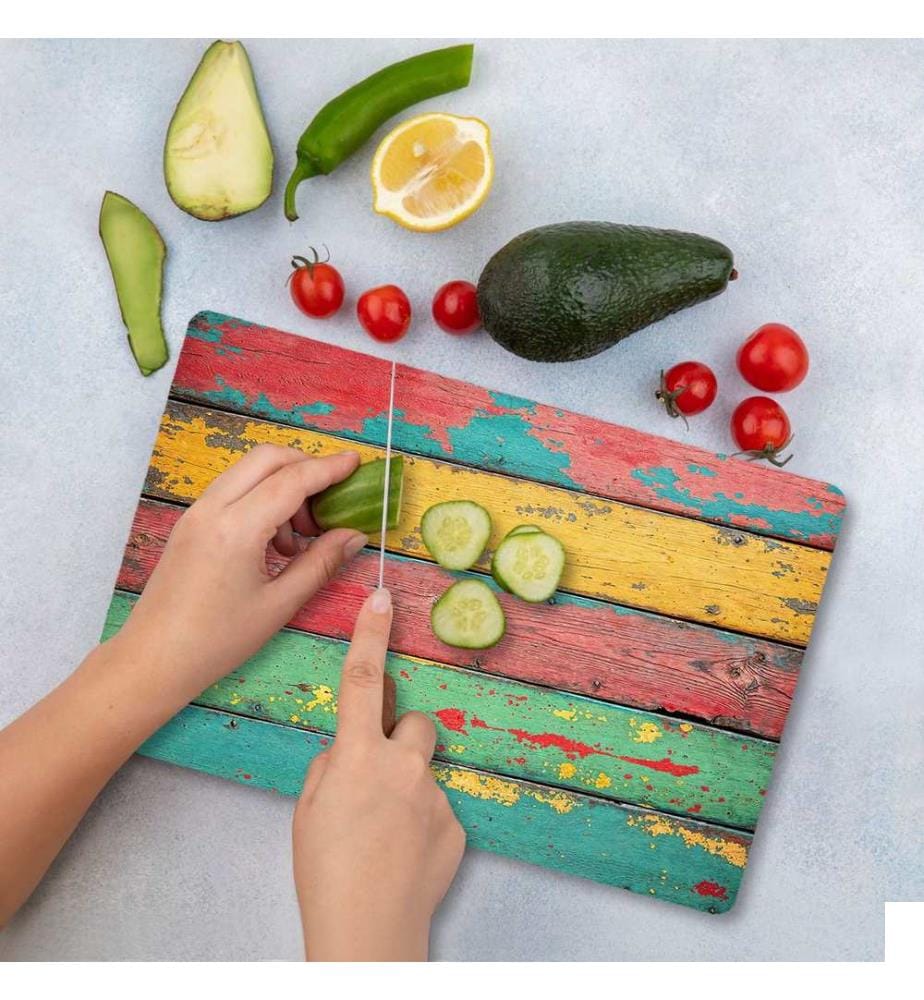 Planche à découper verre trempé  Multicolore