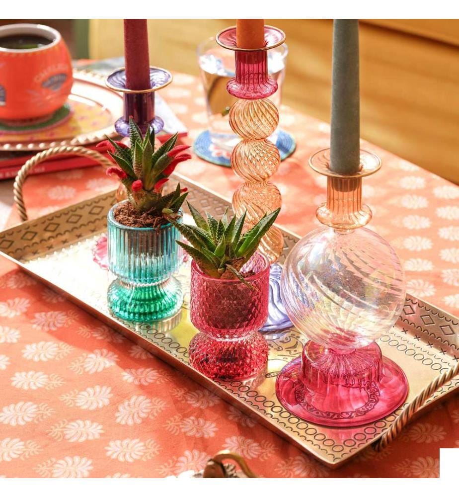 Bougeoir, multicolore, 100 % verre borosilicate