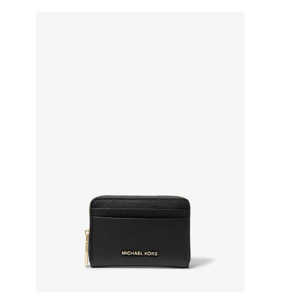 Porte-cartes Jet Set en cuir grainé, avec fermeture à glissière sur tout le pourtour