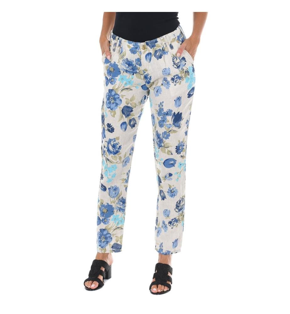 Pantalon long en lin à coupe étroite