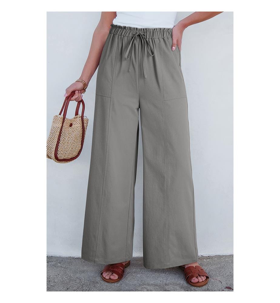 Pantalon décontracté gris uni