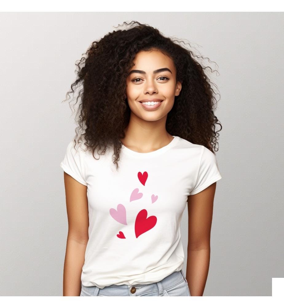 T-Shirt Back Many Hearts - Blanc
