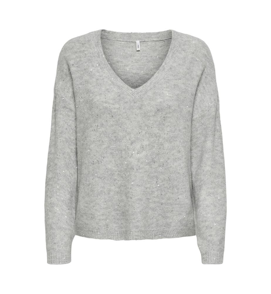 Pull - Light Grey Melange Silver Sequins