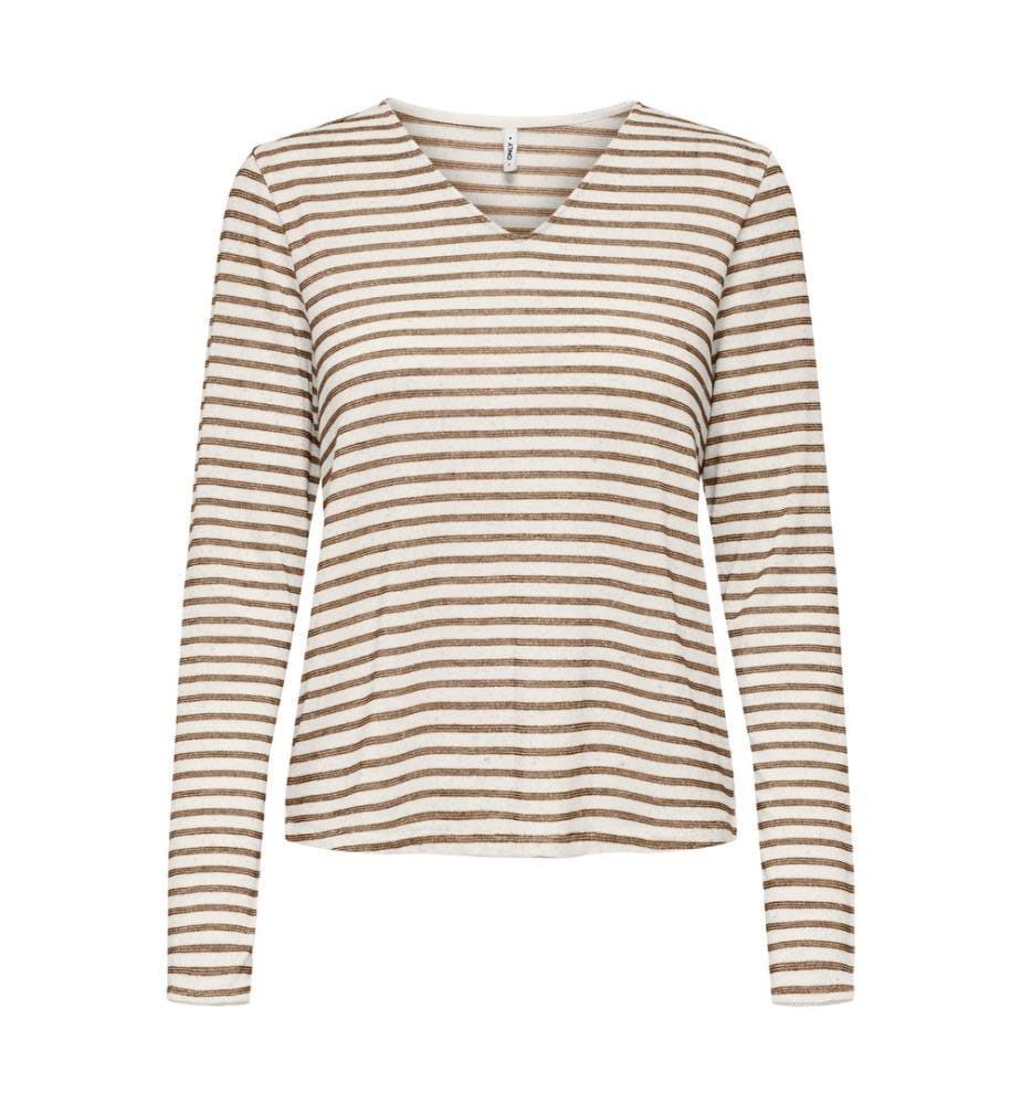 Top - Pumice Stone Melange Toasted Coconut Silver Lurex
