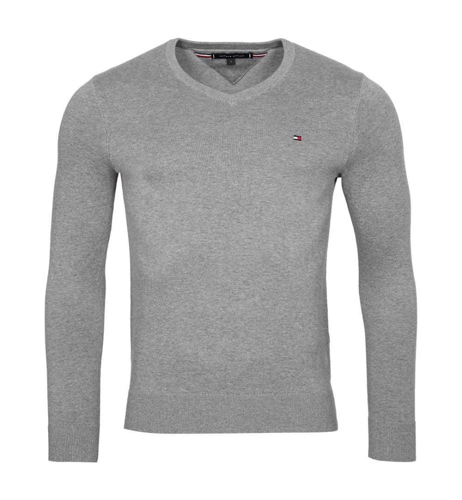 Pull à col en V - Gris foncé