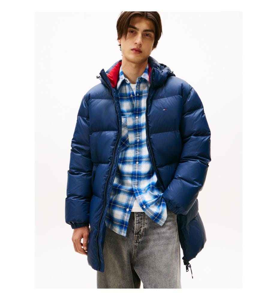 Parka En Duvet Déperlante À Coupe Décontractée - Bleu
