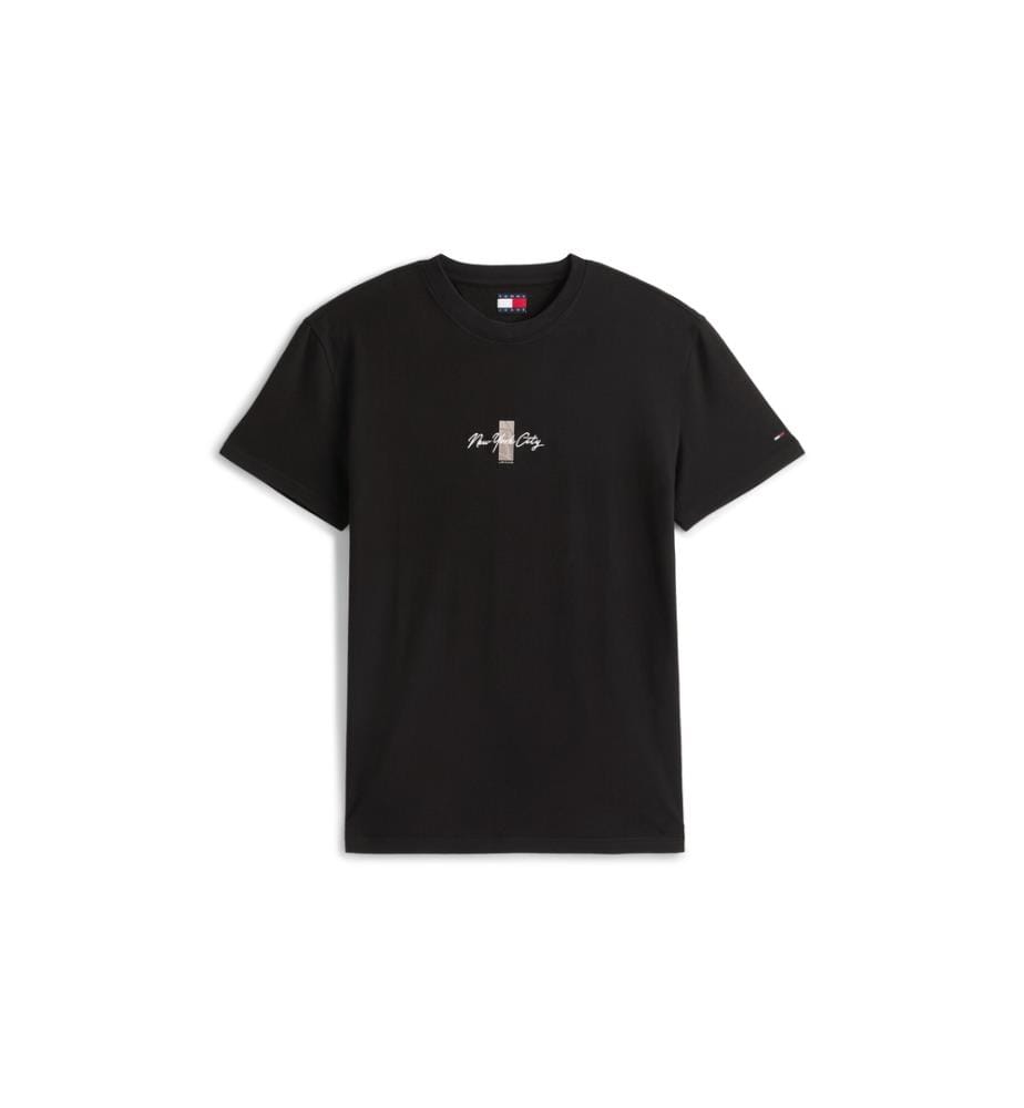 T-Shirt Regular Flag Sign Block - Noir