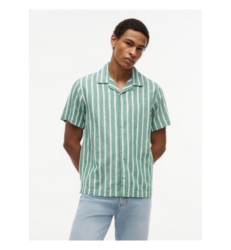T-shirt - Nouveau Green & Stripe