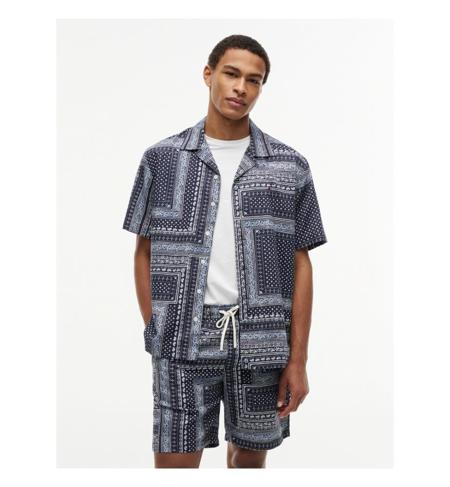 Chemise Camp Patchwork Bandana - Coupe classique - Bleu
