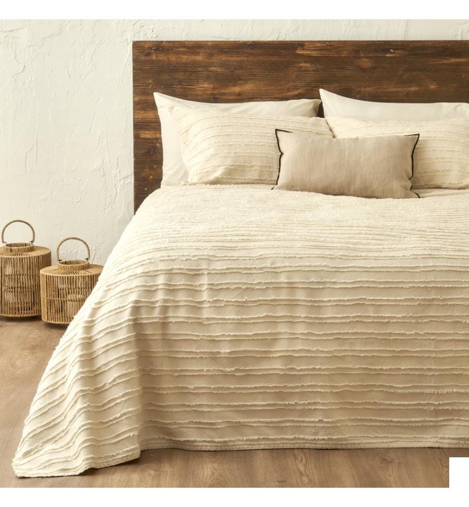 Set de couvre-lit Bohème 240 x 260 cm - Crème
