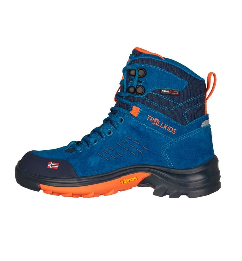 Chaussures de randonnée imperméables Trollsteinen Hiker Mid XT - Atlantic Blue & Dark Navy & Glow Orange