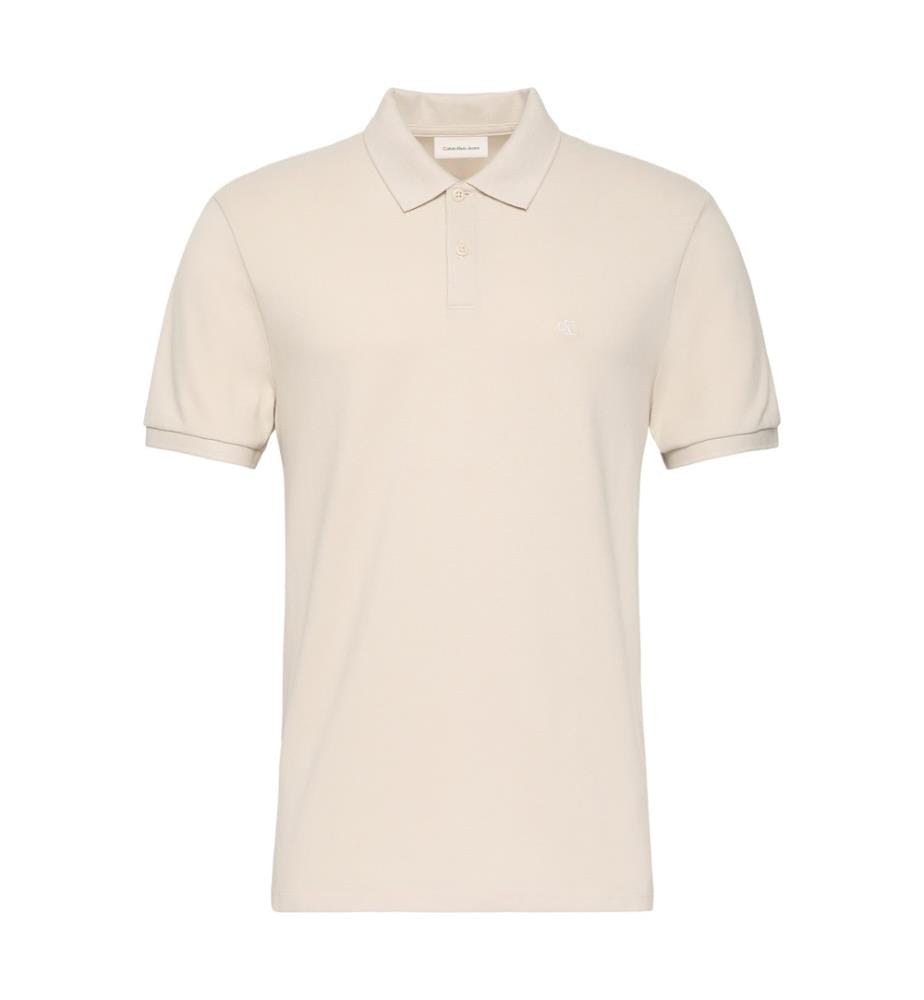 Polo monogramme en piqué de coton - Beige