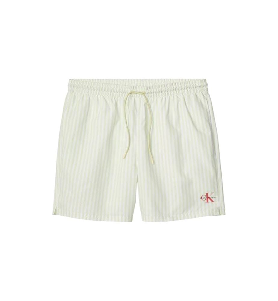 Short de Bain Monogram - Jaune Clair et Blanc