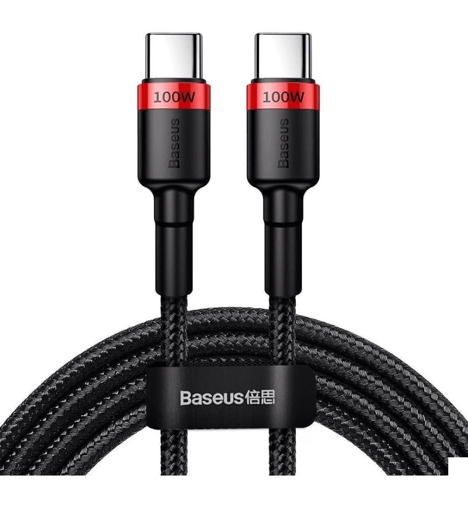 Cafule PD2.0 100W câble de charge flash USB pour Type-C (20V 5A)2m Rouge+Noir