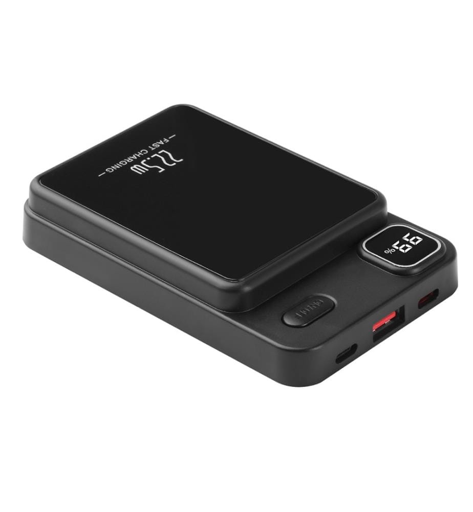 Power Bank 10000 Mah avec Ecran Led Magsafe - Noir