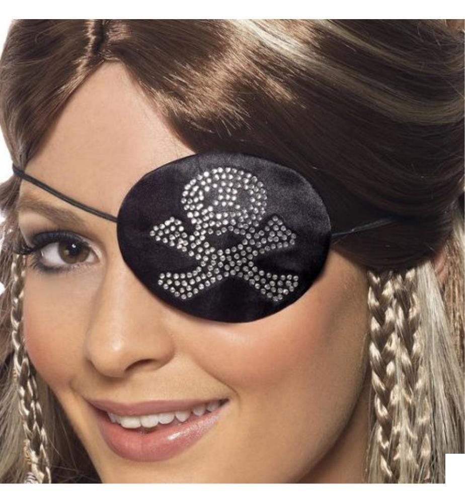 Paupière de pirate avec motif de diamant - Noir