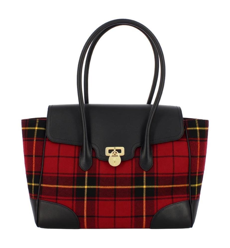 Grand sac à bandoulière Tanner à carreaux - Holiday & Tartan & Black