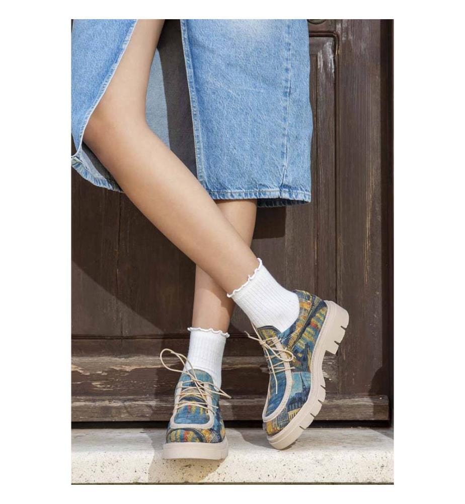 Mocassins bleus Végétaliens - Sea Sparkles Design