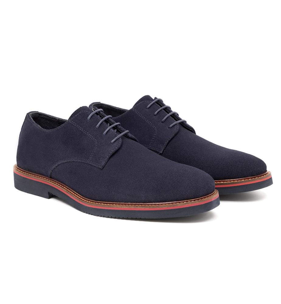 Derby en daim bleu