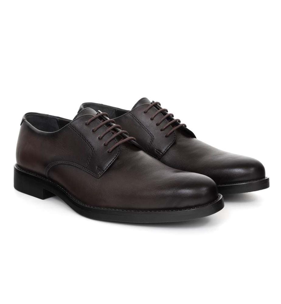 Derby en cuir - Marron