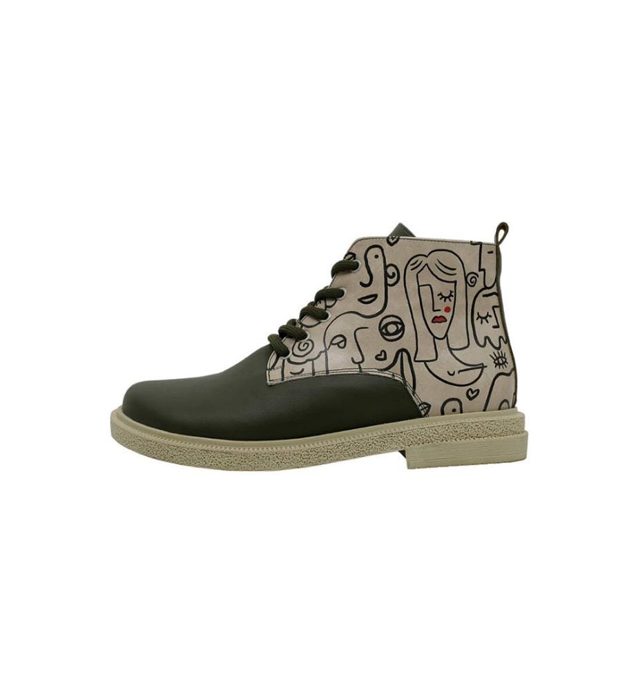 Bottines en Cuir Végétal kaki - Society Design