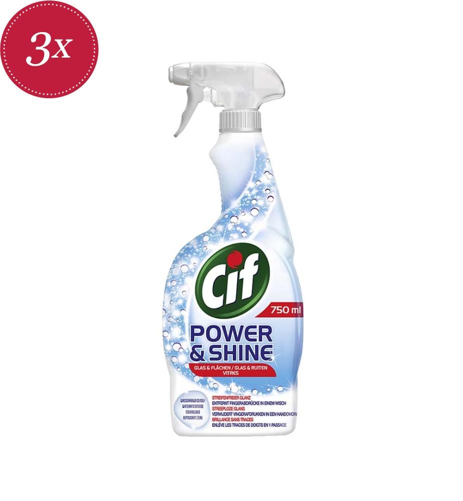 Lot de 3 Nettoyants à Vitres et Surfaces Power&Shine - 750 ml
