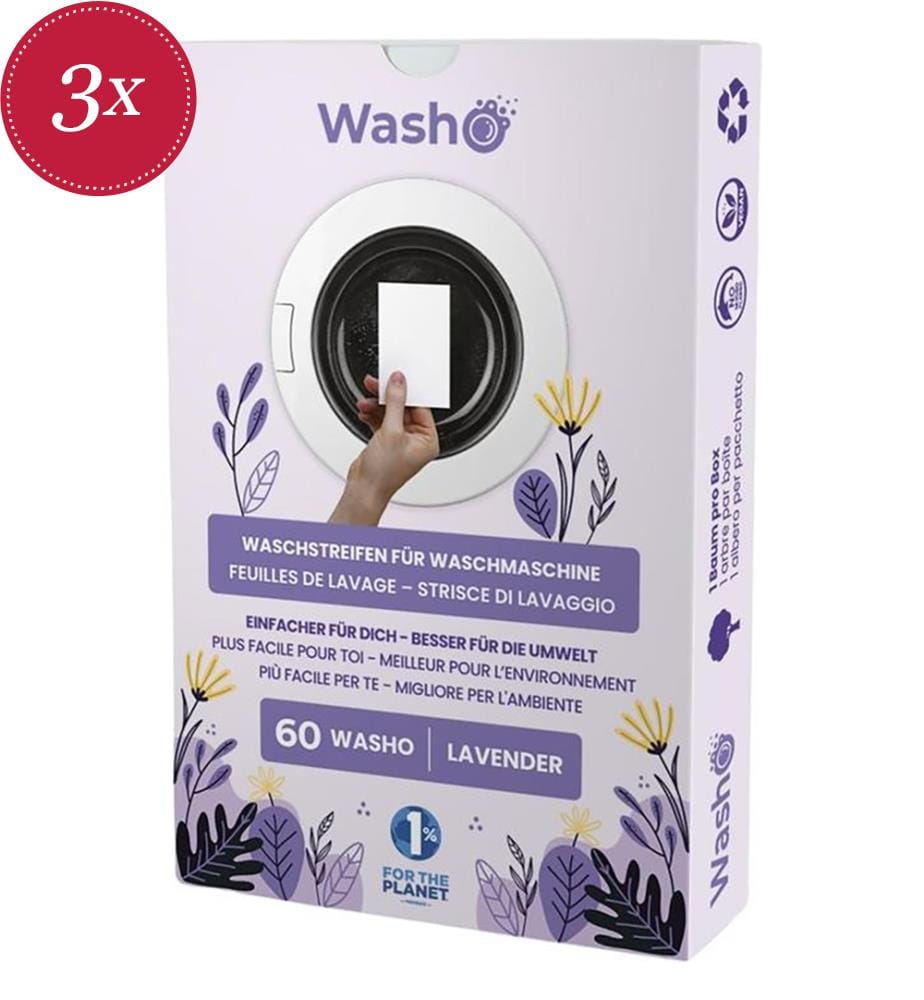 Set of 3 Lavender Washing Strips, 60 Pieces