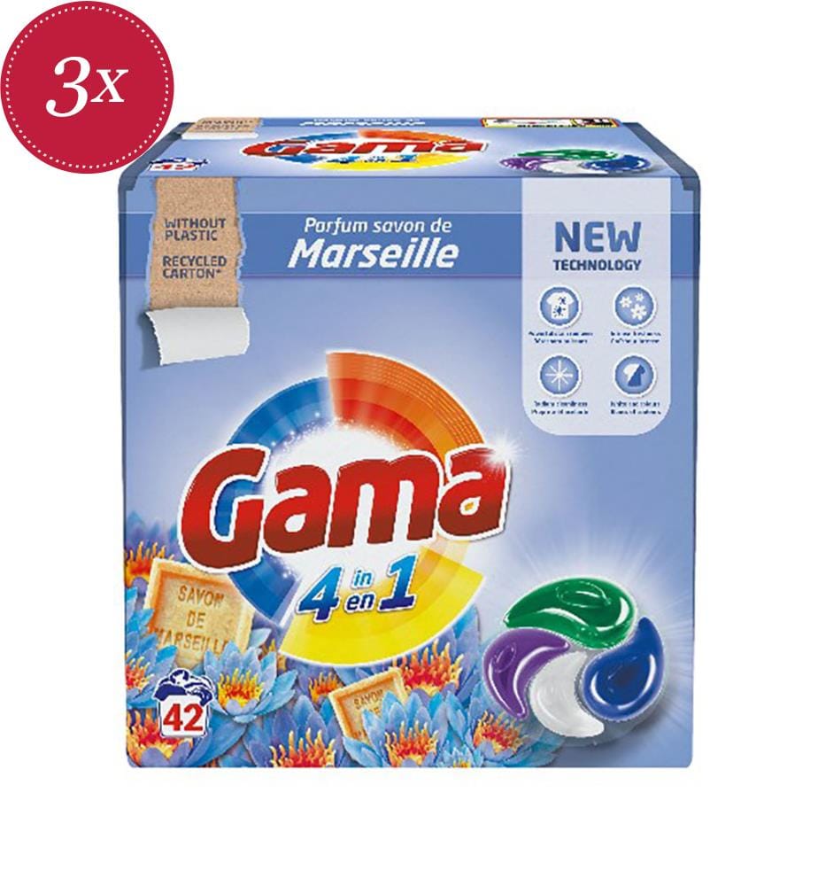 3er-Set Waschmittel Pods 924 g 4in1 Savon de Marseille - 3 x 42 Waschgänge