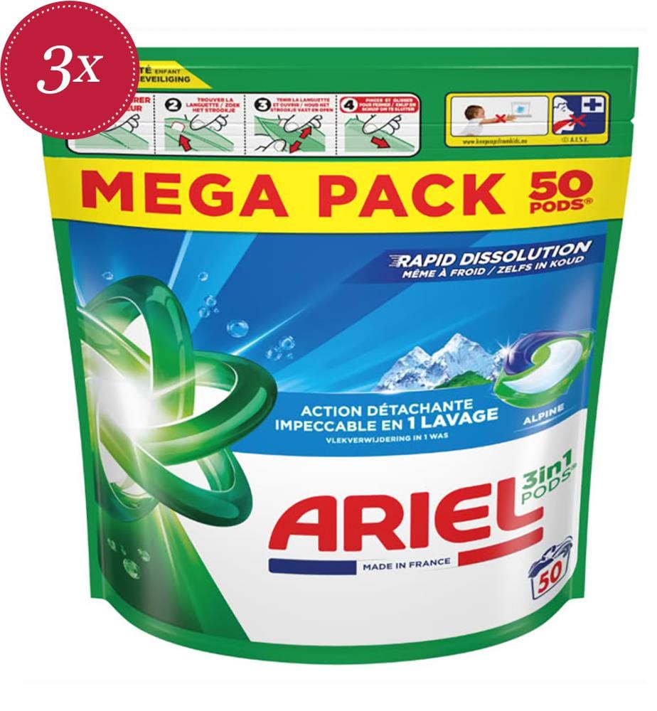 Set di 3 cialde di detersivo da 910 g - 3 x 50 compresse