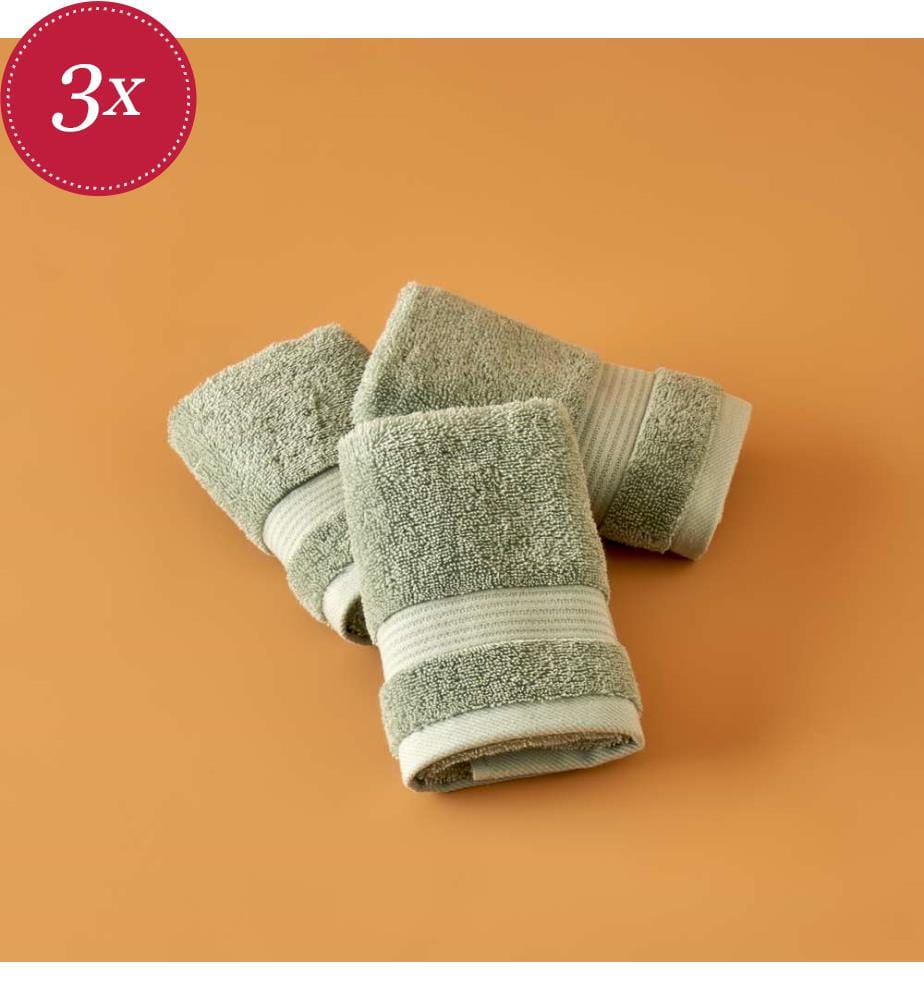 Set of 3 Dorita towels - Green