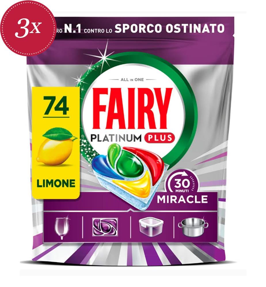 Lot de 3 Tablettes Machine 1219 g Platinum Plus Citrus- 3 x 74 Tablettes