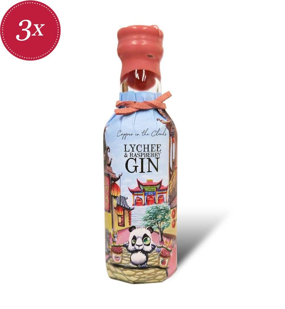 3x Copper in the Clouds Lychee & Raspberry Gin - 5 cl