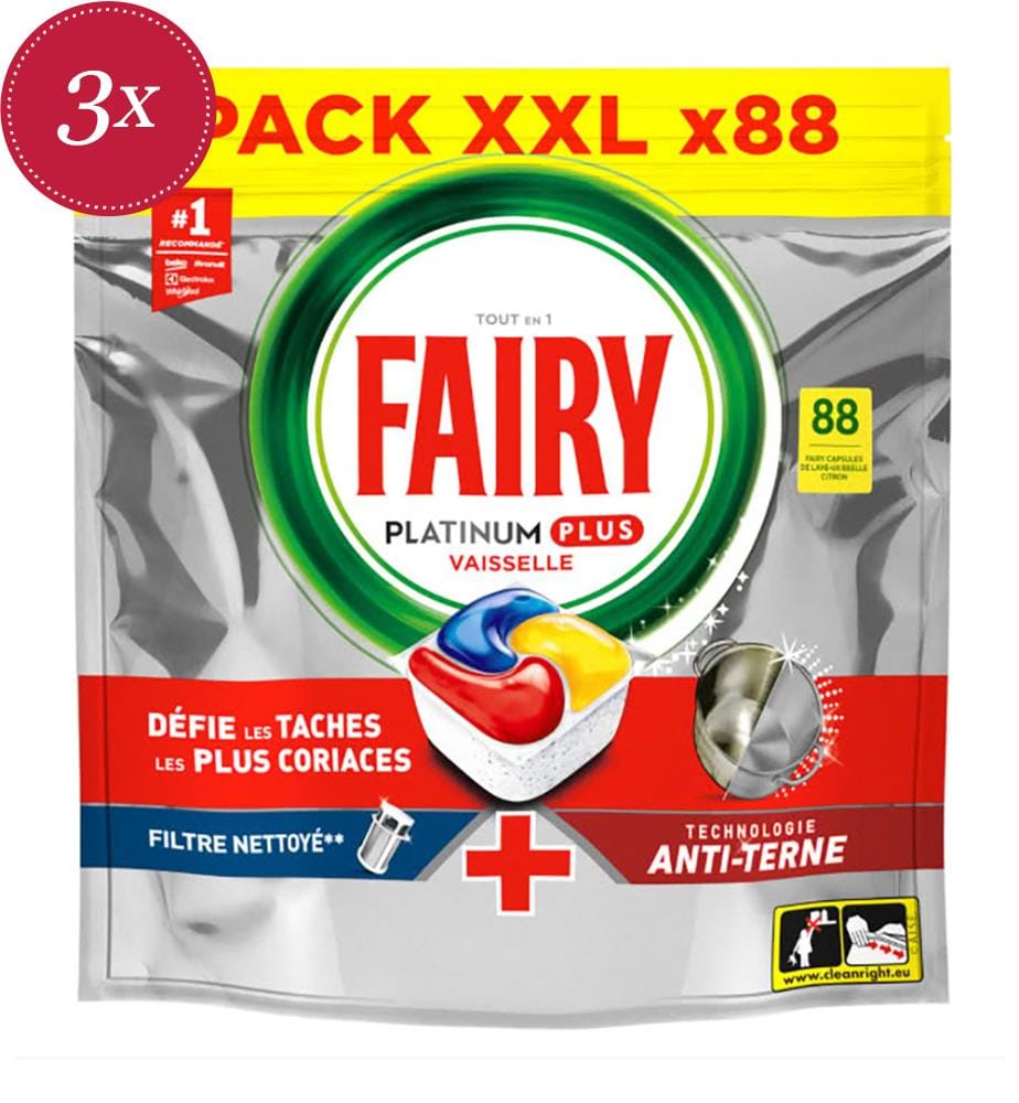 3 x Platinum Plus Dishwasher Tablets – 1,365 g (88 Tablets)