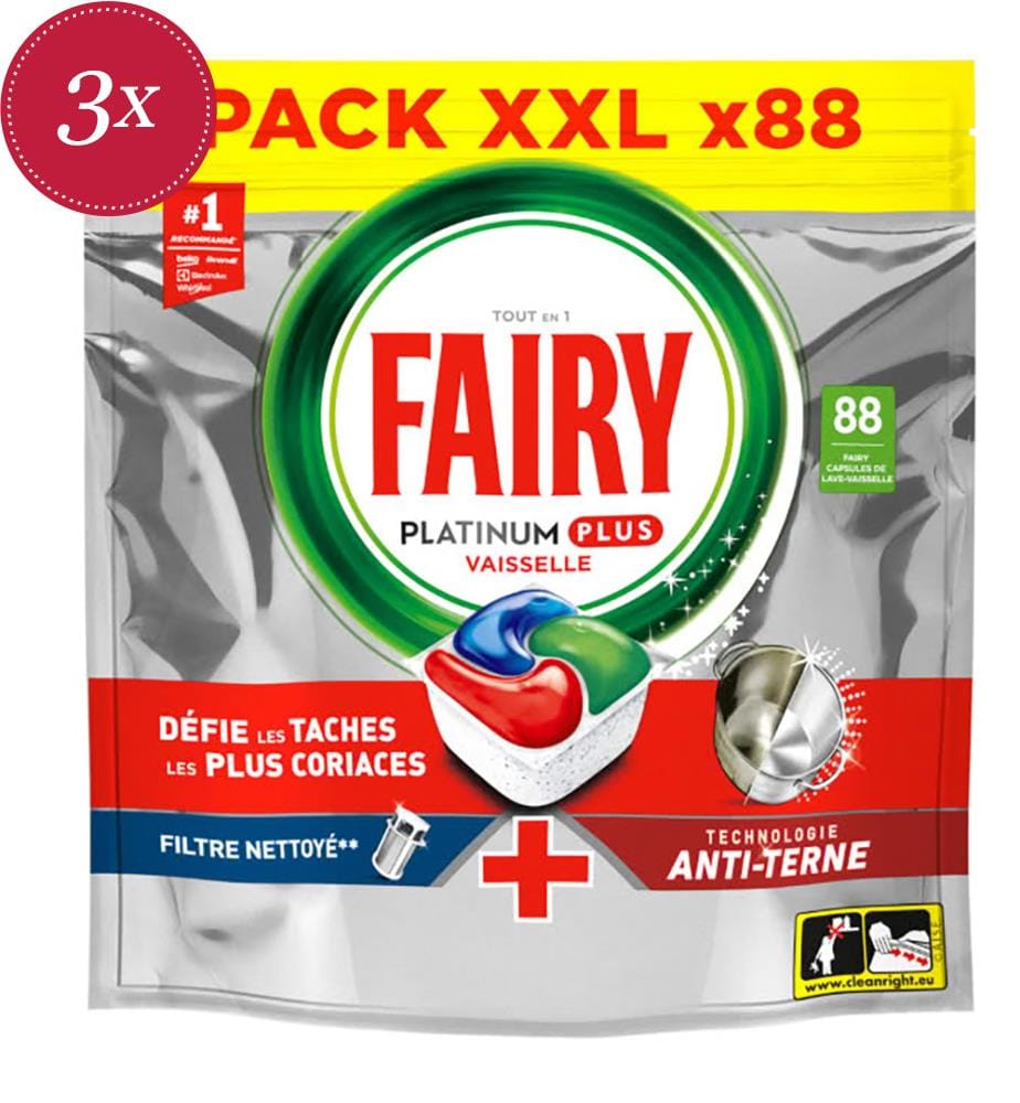 3 x Platinum Plus Geschirrspültabs – 1.365 g (88 Tabs)