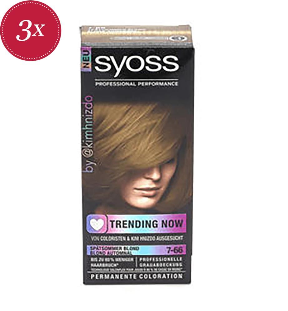 Set di 3 colori permanenti per capelli 7-66 Biondo Autunno