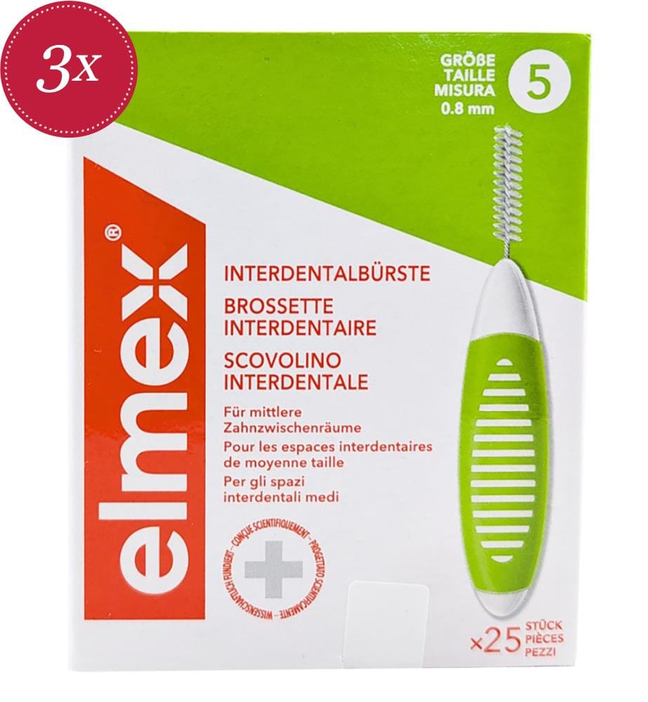3x Interdentalbürsten Grösse 5, 0,8 mm – 25 Stück