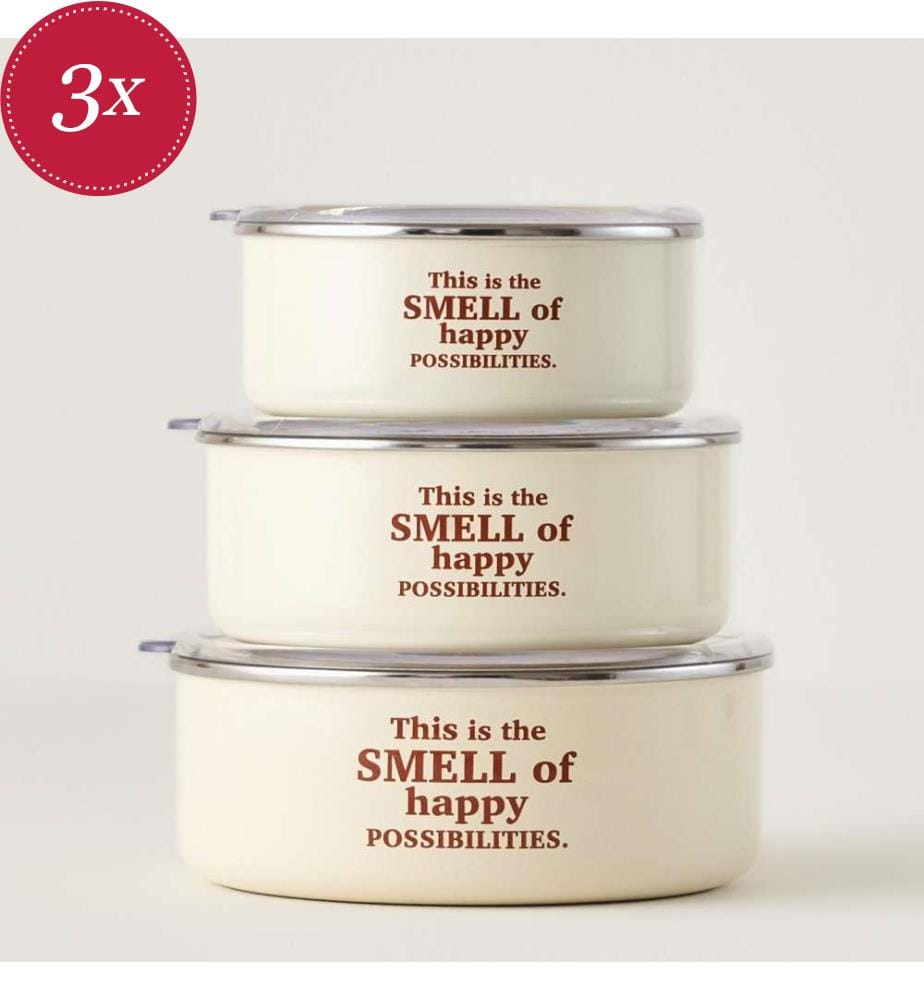 Cozy Aufbewahrungsbehälter 3er-Set - Creme