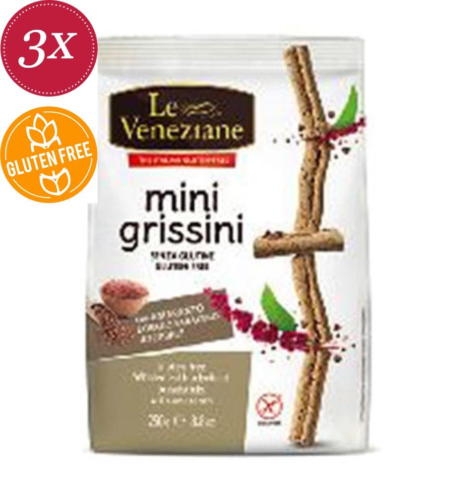 Le Veneziane Mini Breadsticks With Amaranth And Whole Buckwheat (Mini-Brotstangen mit Amaranth und Vollkorn-Buchweizen) - 3 x 250 g