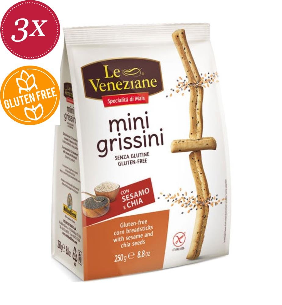 Mini-baguettes de pain au sésame Le Veneziane - 3 x 250 g