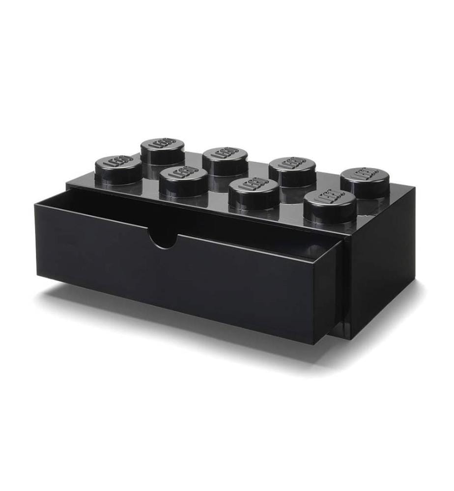 Aufbewahrungsstein 8 Blöcke mit 2 Schubladen - 316 x 158 x 113 mm - Schwarz
