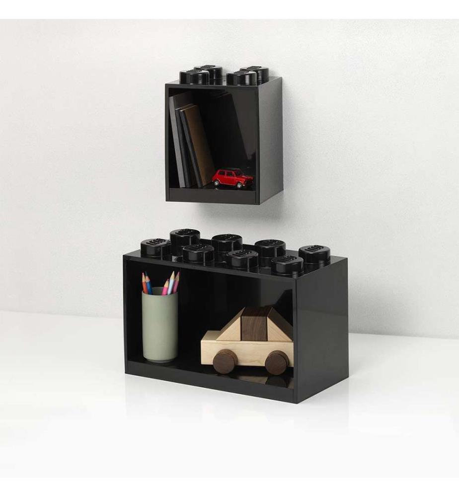 Set aus 2 Regalen 4 + 8 Blöcke - Schwarz