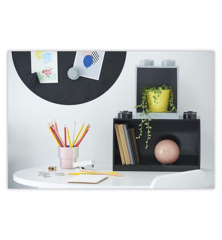 Set aus 2 Regalen 4 + 8 Blöcke - Schwarz