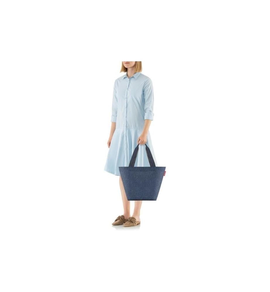 REISENTHEL - Tasche Shopper M Herringbone Dark Blue