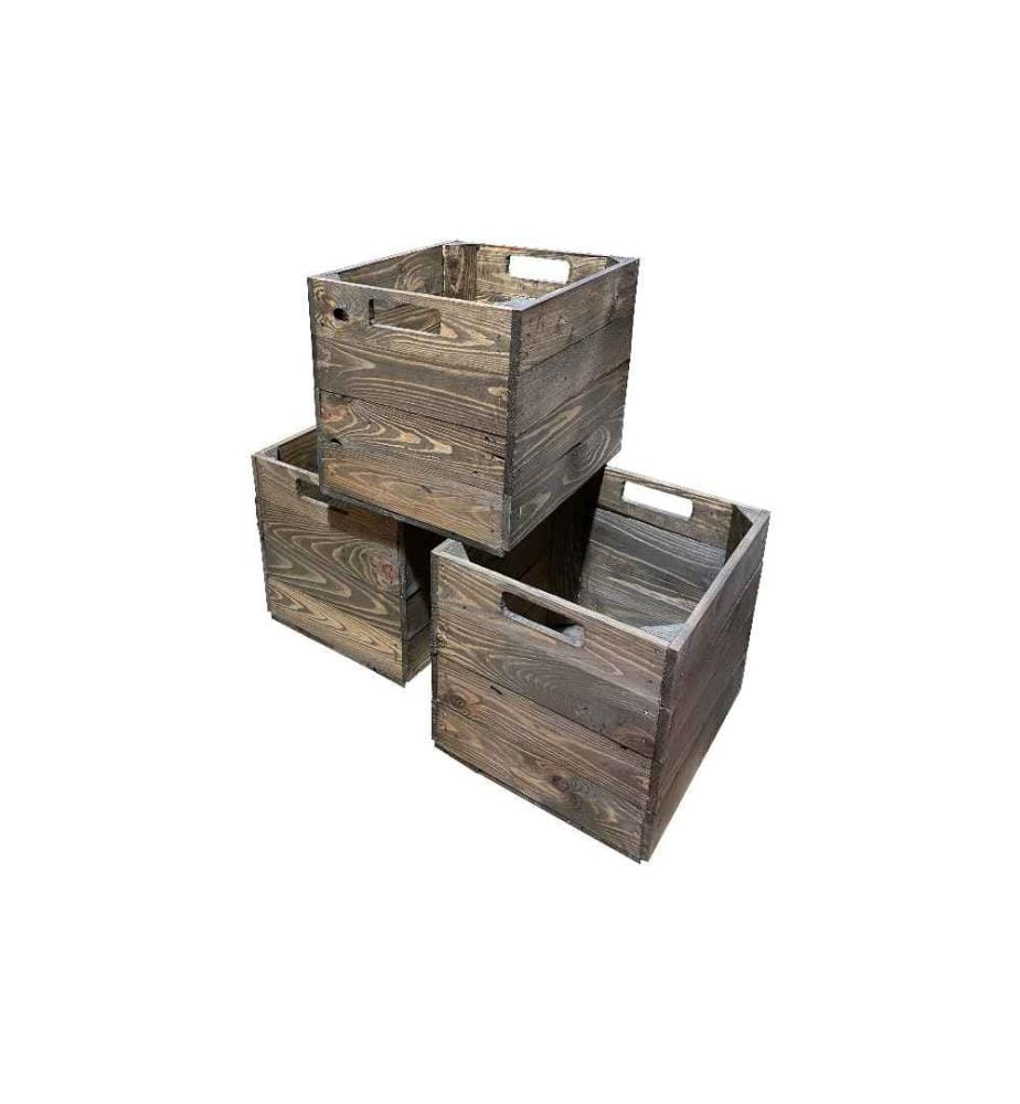 HOLZ ZOLLHAUS - Caisse de rangement Vintage 33 x 38 cm, Brun foncé