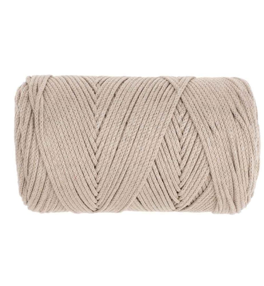 GLOREX - Wolle Makramee Cotton 2 mm, 250g, Taupe