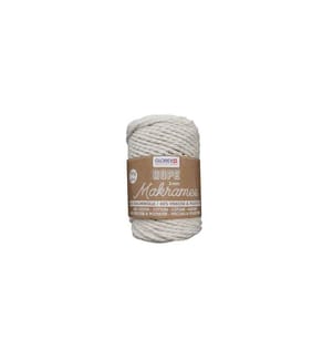 GLOREX - Wolle Makramee Rope gedreht 3 mm, 250 g, Weiss